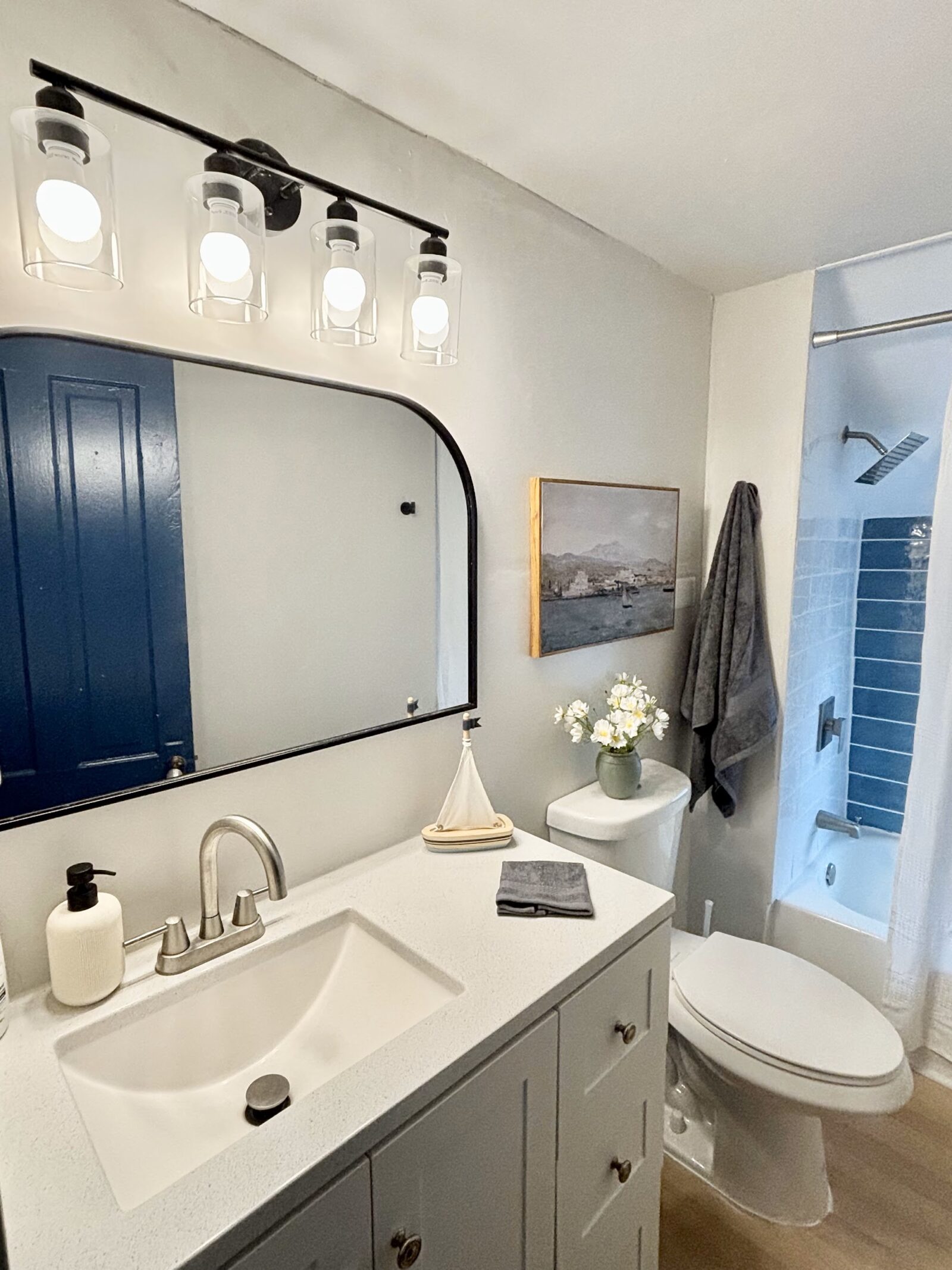 Chicago house cleaning company: sparkling bathroom vanity and mirror